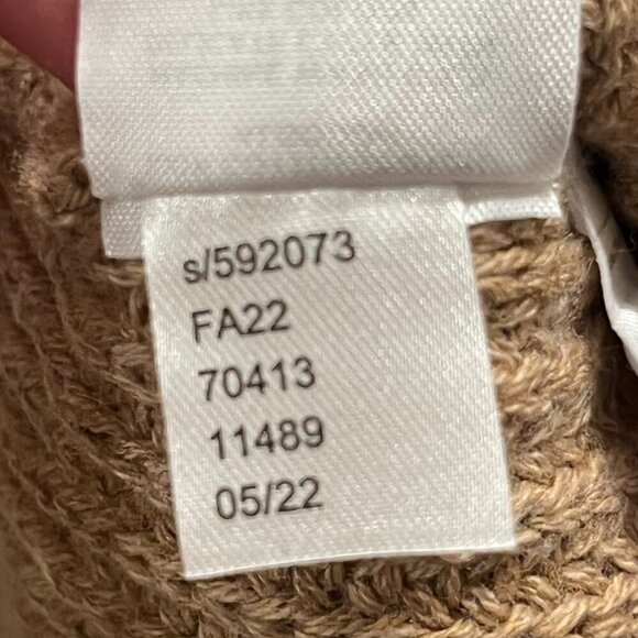 LOFT Women's Tan & Ivory Trim Button Down Tipped Boyfriend Cardigan Size XS NEW - Picture 6 of 6